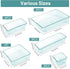 WOWBOX 13 PCS Plastic Drawer Organizer Set, 5 Sizes Desk Drawer Divider Organizers and Storage Bins for Makeup, Jewelry, Gadgets for Kitchen, Bedroom, Bathroom, Office, Sea Blue by WOWBOX