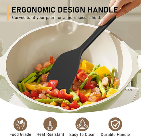 NileHome Silicone Spatula Set, High Heat Resistant BPA-Free Rubber Spatulas with Stainless Steel Handle