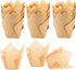150 pcs Tulip Cupcake Liners, Natural Baking Cups, Muffin Paper Liner, Grease-Proof Wrappers for Parties