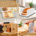 Upgrade Bread Slicer with Bread Box - Adjustable Width Cutting Guide, Foldable and Compact with Crumb Tray