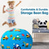 Lukeight Stuffed Animal Storage Bean Bag Chair Cover for Kids, XX-Large Construction Zipper Cover for Organizing Plush