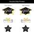 Black and Gold Graduation Decorations Set of 24, Class of 2025 Table Decor, Congrats Grad Party Supplies