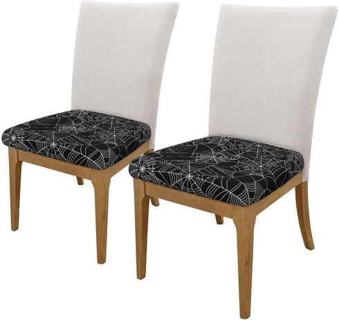 Halloween Spider Web Office Chair Seat Covers, Soft Stretch Rotating Desk Chair Cushion Protectors (Set of 1)