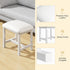 WBKATN White Vanity Stool, Small Vanity Chair, Cute Makeup Bench Seat with Leather Cushioned, Desk Stools for Bedroom