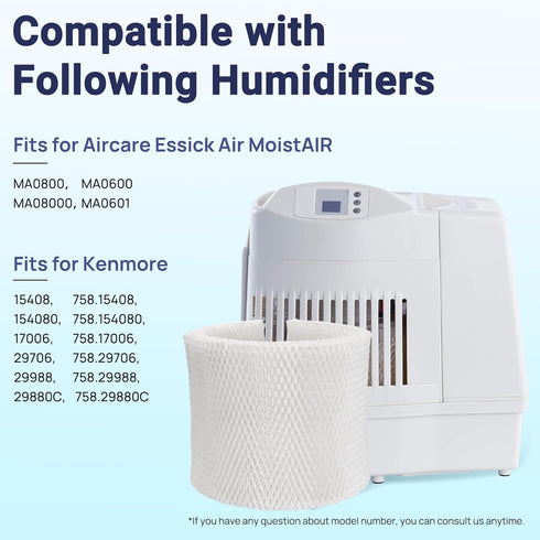 MAF2 Humidifier Filter Replacement for Aircare Esscik Air MiostAIR MA0800 MA08000 MA0600 MA0601 and Replacement for Kenmore 15408, 2 Pack