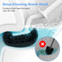 HAMITOR Toilet Bowl Brush Holder Set: Curved Design with Holder for Deep Cleaning Under Rim - Compact Hidden Scrubber for Small Space - Modern RV Bathroom Accessories - White by HAMITOR