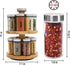 Orii 16 Jar Spice Rack with Included Spices - Rotating 2 Tier Bamboo Wood Countertop Organizer for Kitchen