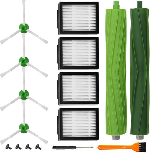 Replacement Parts for iRobot Roomba i3 i3+ i4 i6 i7 i8 E5 E6 E7 Vacuum Cleaner, 1 Set Rubber Brushes & Filters
