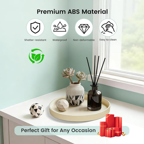 Blaucasa 1 Pack 10" Counter Countertop Bathroom and Vanity Tray, ABS Bathroom Organizer, Coffee Table Decor