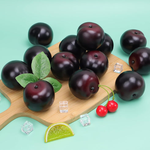 8pcs Gresorth Artificial Realistic Brin Plum Fake Fruit Home Party Decoration Photography Props Model Simulation