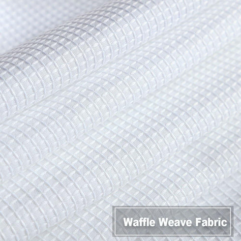 Curtain Valance, Waffle Weave Waterproof Window Valance for Bathroom, 60" x 15", White