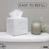 Ilyapa Square Wood Tissue Box Cover - Rustic Farmhouse White Wooden Tissue Holder