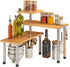 BMOSU Kitchen Corner Shelf Organizer, Adjustable 3 Tier Rack with Hooks for Kitchen Bathroom Counter Storage