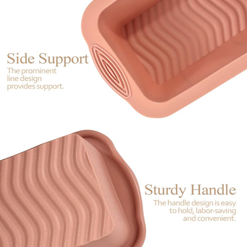 Silicone Bread Loaf Pan, 2 PCS Rectangular Non-Stick Baking Mold Pans for Oven, Bread, Cake, Easy Release by Koolstuffs