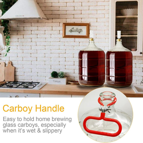Carboy Handle, 2 Pack Heavy Duty Holder for 3, 5, 6, 6.5 Gallon Glass Carboys for Home Brewing