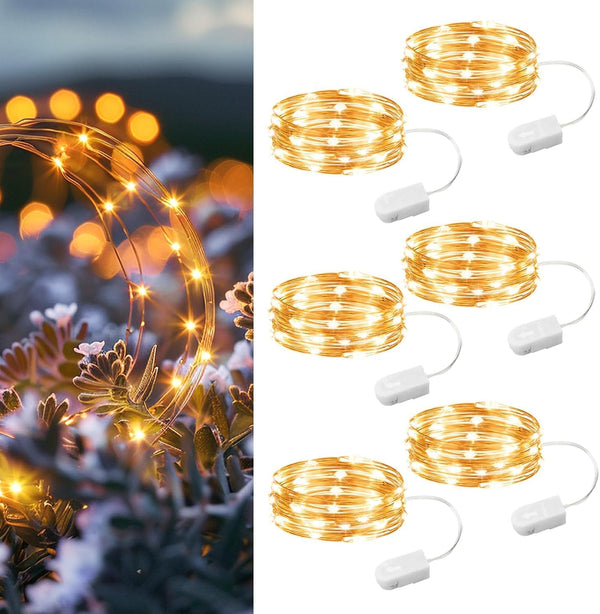 HXWEIYE 6 Pack Fairy Lights Battery Operated, 7ft 20LED Mini Firefly Starry