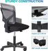 AFO Small Desk Chair, Armless with Ergonomic Lumbar Support, Adjustable Height, 360 Degree Swivel