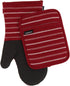 Cuisinart Neoprene Oven Mitts and Potholder Set, Heat Resistant Gloves with Non-Slip Grip, Red Dahlia