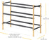 3-Tier 12 Whitmor Expandable Shoe Rack - Store up to pairs of shoes - Bamboo & Matte Black