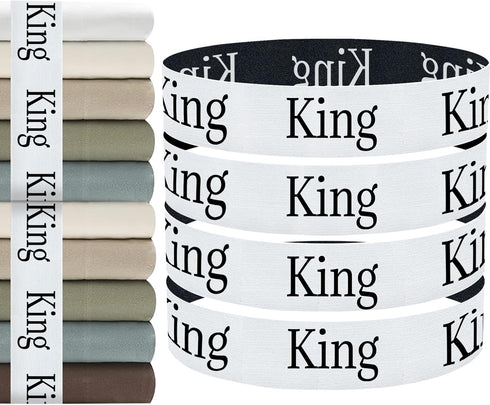 Sheet Organizers and Storage Bands - 4 Pieces Elastic Bed Sheet Straps/Sheet Storage Organizer for Linen Closet (King)