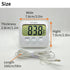 Digital Thermometer with External Sensor, Magnet, Suction Cup for Aquarium, Refrigerator, Freezer (White)