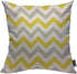 Mugod Chevron Throw Pillow Cover, Zigzag Wavy Geometric Stripe, Yellow White Gray, 18x18 Inch for Home Decor