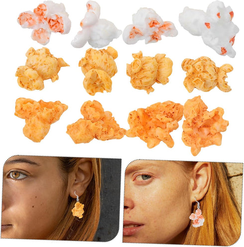 20Pcs Artificial Popcorn Resin Decoration, Popcorn Garland Model Set for DIY Earring Bracelet Necklace Accessory