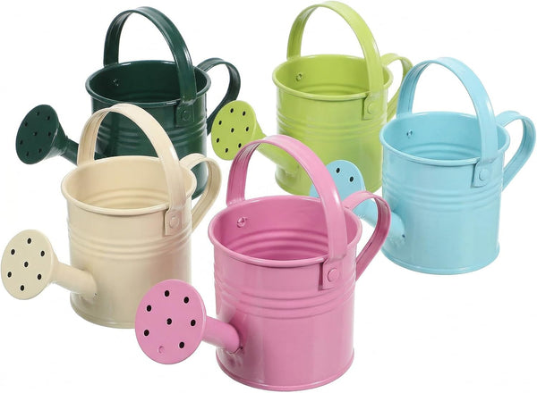 5 Pack Small Metal Watering Can for Kids, Mini Plant Water Pot