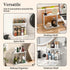 PEKER Countertop Bamboo Bathroom Organizer Small Vanity Storage Shelf for Makeup, Perfume, Skincare Natural Cosmetics