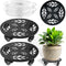 Planterhoma 2 Packs 12 Inch Rolling Plant Stand with Wheels Metal Plant