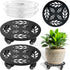 Planterhoma 2 Packs 12 Inch Rolling Plant Stand with Wheels Metal Plant