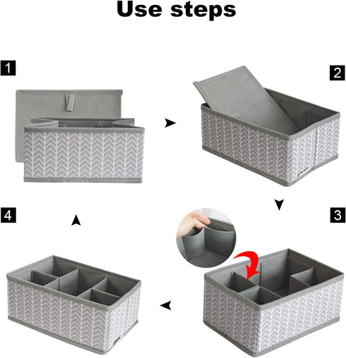 VERONLY Adjustable Cosmetic Storage Bins, Makeup Organizer and Drawer Divider Set of 3 for Bathroom (Grey)