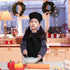 Kids Adjustable Bib Apron and Chef Hat Set, 2 Pockets, Cute Black Kitchen Apron for Boys Girls Cooking (2-5 Year)