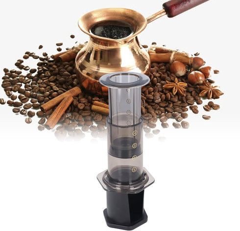 Topyond Coffee Machine, Portable Maker for Camping & Travel, Easy to Clean, 4 Cup Capacity
