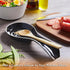 Ceramic Spoon Rest for Stove Top, DAYYET Large Spoon Holder for Kitchen Counter, Black