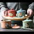 VanEnjoy Traditional China Retro Hand Painted Flower Ceramic Round Sugar Spice Containers - Porcelain Jar with Spoon