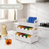 3-Tier Countertop Wisuce Tea Holder for Tea Bags Organizer - White Bamboo Tea Organizer for Tea Bags Stackable Wall