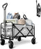 Foldable Wagon Cart, Collapsible Wagon Cart with Heavy Duty Wheels, 220Ibs Portable