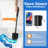Set HAMITOR Black Toilet Bowl Brush: Metal Rustproof Bathroom Cleaning Accessories with Hidden Holder for Renters