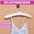 Amber Home 5 Pack 17 Inch Large Ivory Satin Padded Hangers, Anti Slip Cushioned Hangers for Women's Clothing