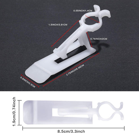 40 Pieces Christmas All-in-One Light Clips for C7, C9, and Mini Lights, Plastic Hangers (White)