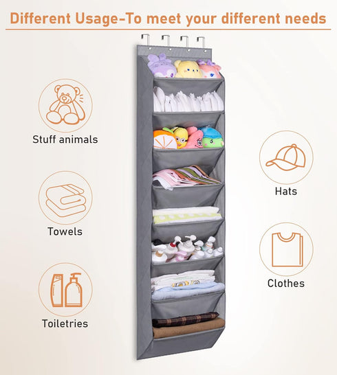 8 Closet 20 KEETDY Over The Door Organizer with Deep Pockets, Hanging Rack for Hanger Fits Pairs, Shoe Holder