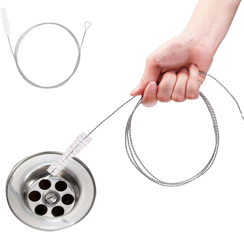 Flexible Drain Brush - Extra Long Nylon Cleaner Tool for Plumbing, Refrigerator, Sink Tube, 150cm/59inch (2 PCS)