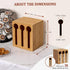 Bamboo Utensil Dispenser for Spoons and Forks, 3 Compartment Plastic Utensil Holder Station for Party and Breakroom