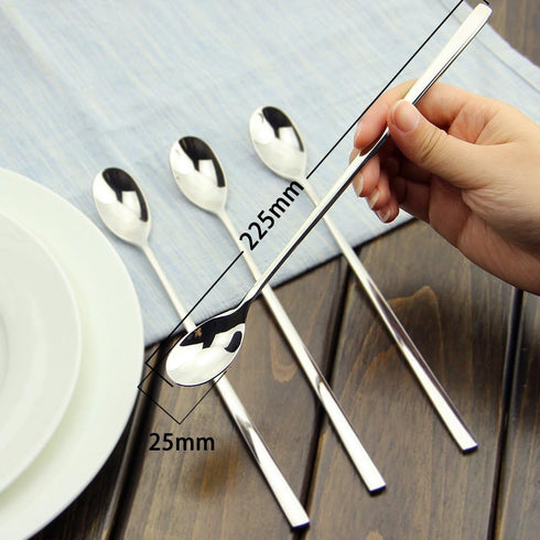 AOOSY Long Handle Spoon, 9-inch Ice Tea Spoon, Premium 18/10 Stainless Steel, Set of 6
