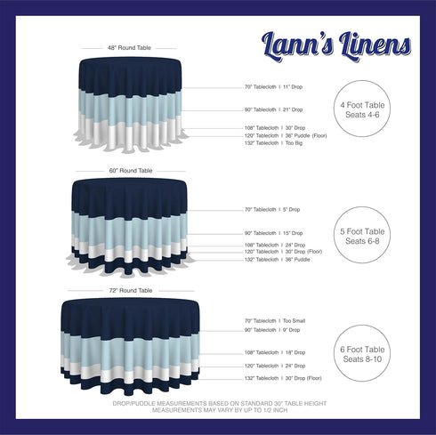 Lann's Linens 90" Round Premium Tablecloth - Black Polyester Fabric for Wedding/Banquet