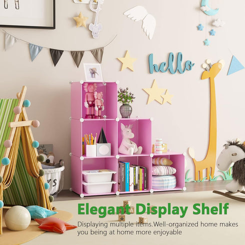6-Cube Closet 36.6" 12.4" 36.6" UPCS06P C&AHOME Cube Storage Organizer, Shelves Units, Cabinet, DIY Plastic Modular