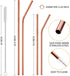 Hiware 12-Pack Rose Gold Metal Straws, Reusable with Case, Stainless Steel Drinking Straws for Tumblers