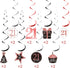 Blulu 21st Birthday Party Decorations, 21st Birthday Banners Rose Gold Hanging Swirls for Party Supplies 30 Count