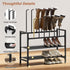 4-Tier Closet, 6 Free Standing Shoe Racks, Boot Rack Organizer for Tall Boots, Sneakers, High-Heel, Black Metal Shoe